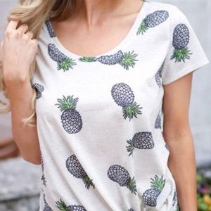 Pineapple Peplum Short Sleeve Top